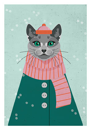 Postkarte - Daria Ivanova - russianblue winter Postkarte - Daria Ivanova - russianblue winter