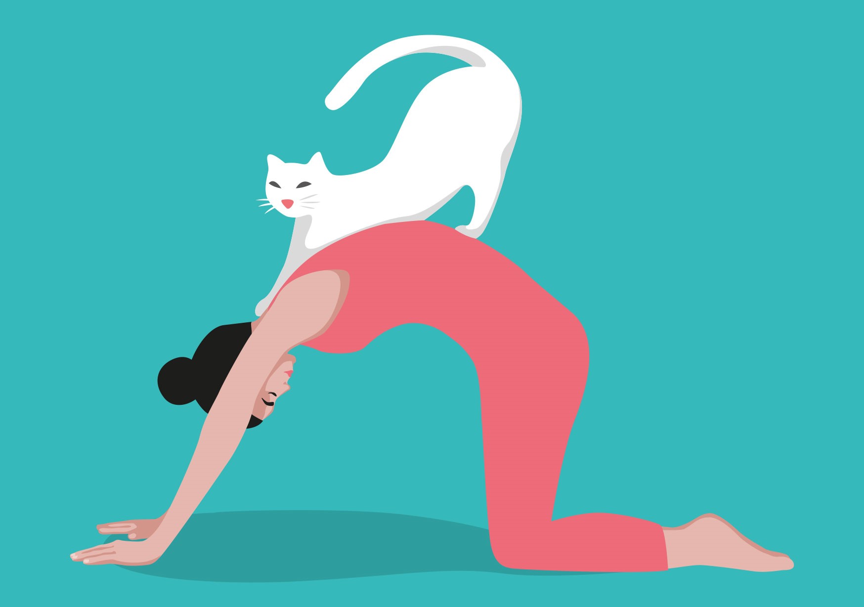 Postkarte - luminous - Yoga cat