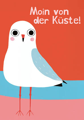 Postkarte - darilarifari - Möwe an der Küste