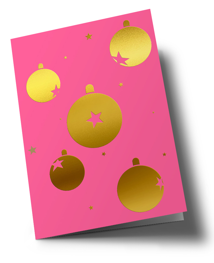 Klappkarte C6 - pure - Weihnachtskugeln