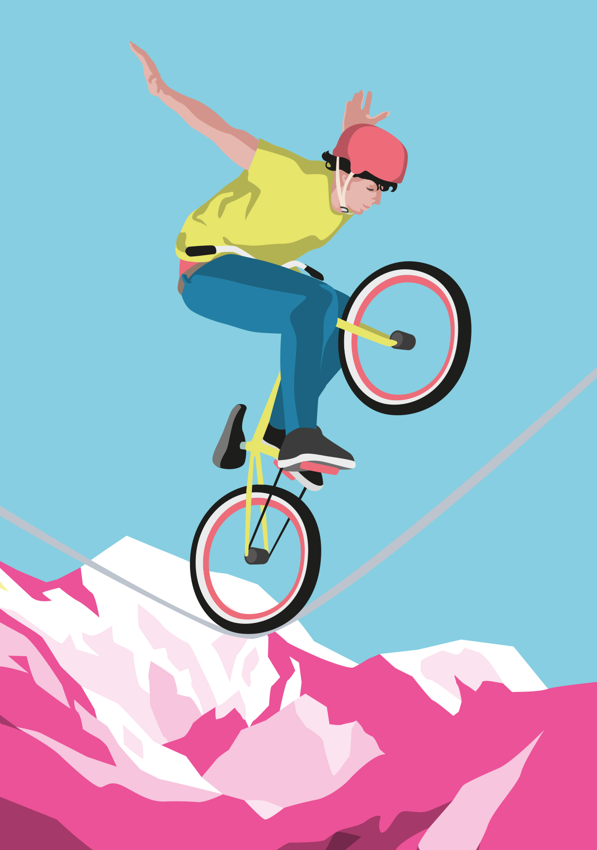 Postkarte - luminous - BMX over the mountains