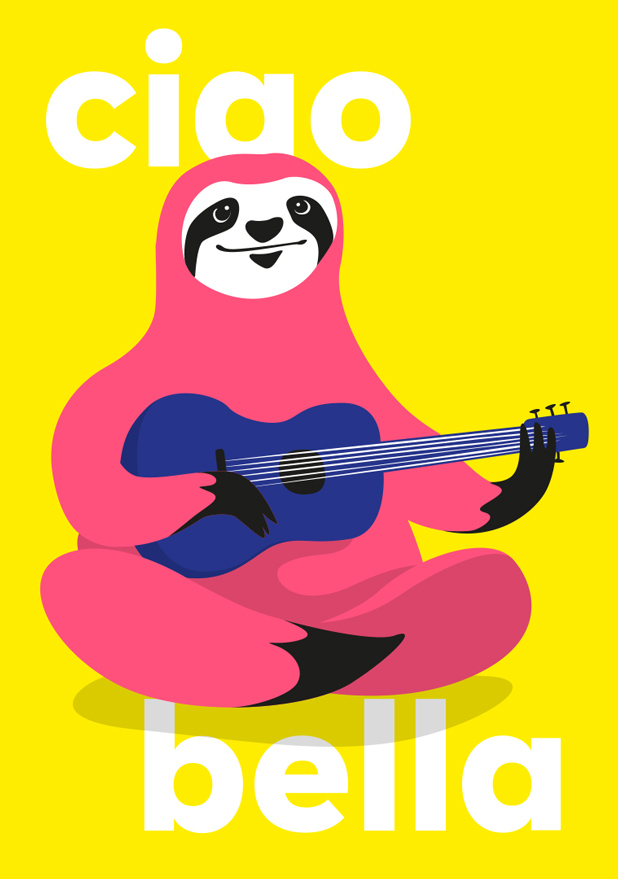 Postkarte - neonstyle - ciao bella Postkarte - neonstyle - ciao bella