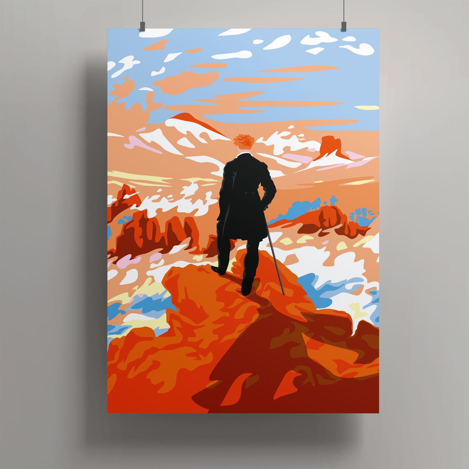 Artprint A3 - Wanderer über dem Nebelmeer Artprint A3 - Wanderer über dem Nebelmeer