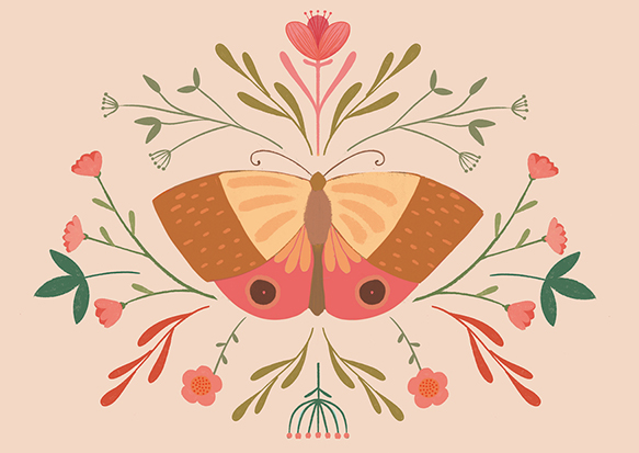 Postkarte - Toni Starck - Butterfly Mandala