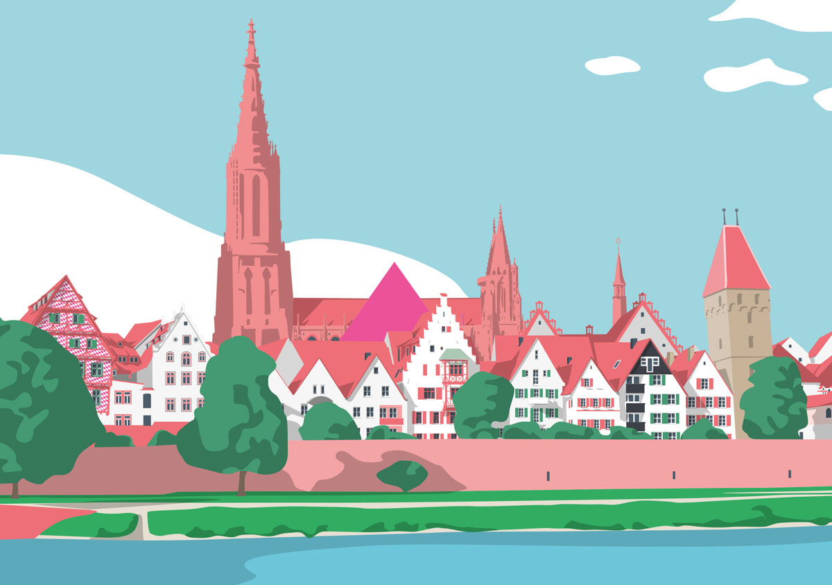 Postkarte - Bon Voyage - Ulm Postkarte - Bon Voyage - Ulm