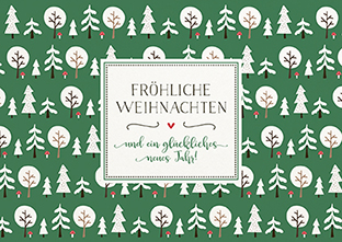Postkarte - La Card - Winterwald, grün