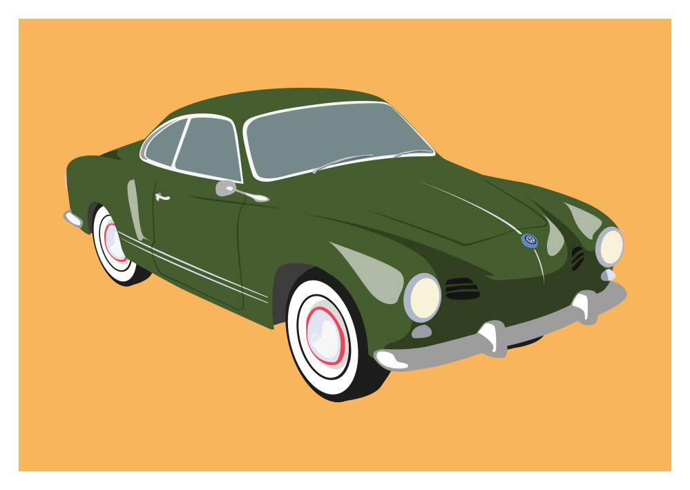 Postkarte - VW Karmann
