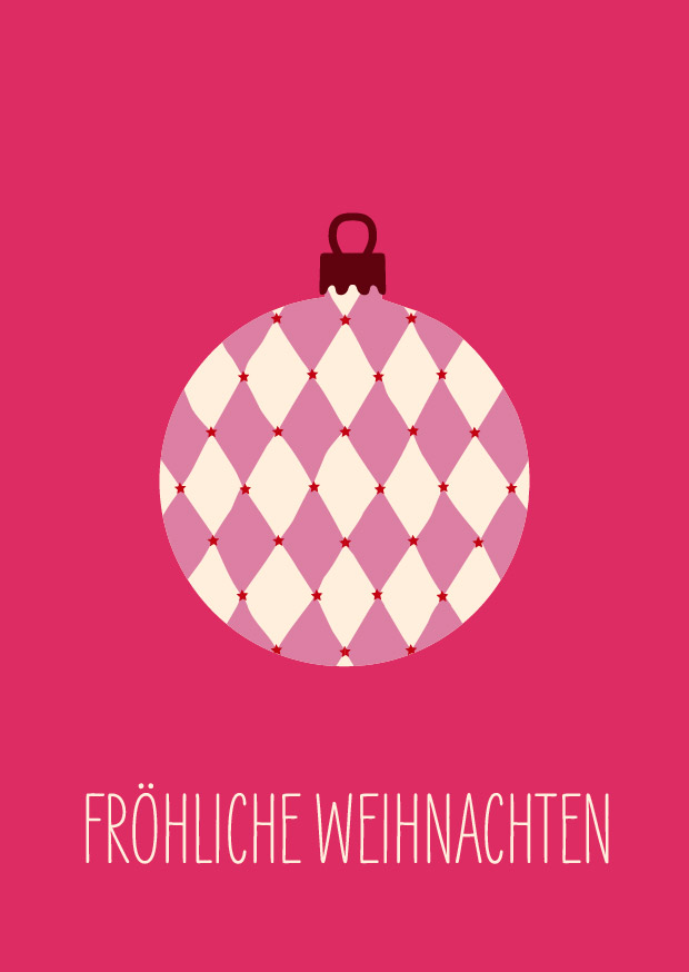 Postkarte - andrea liesert - Weihnachtskugel Rauten