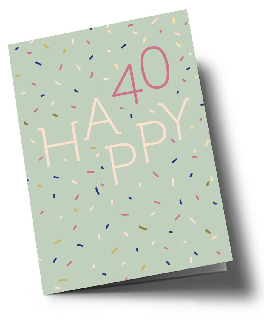 Klappkarte C6 - Typoesie - Happy 40