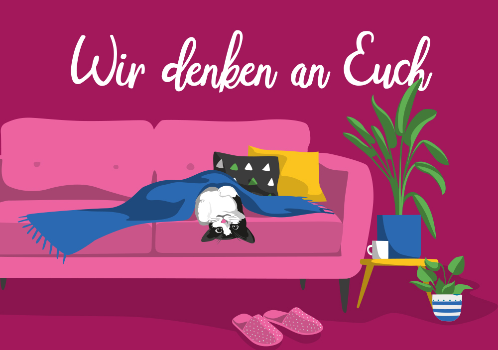 Postkarte - Lucky Cards - Wir denken an euch