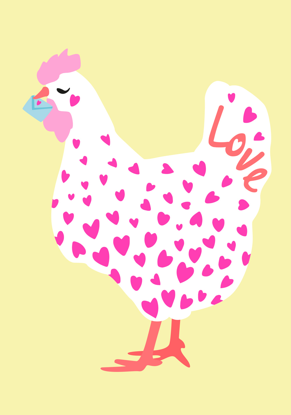 Postkarte - luminous - Love Huhn
