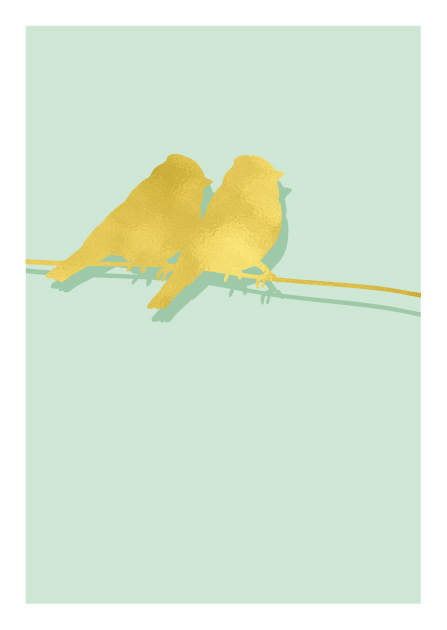 Postkarte - illi - Goldprägung - LO LA Postkarte - illi - Goldprägung - LO LA