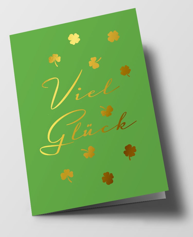 Klappkarte C6 - pure - Viel Glück Klappkarte C6 - pure - Viel Glück