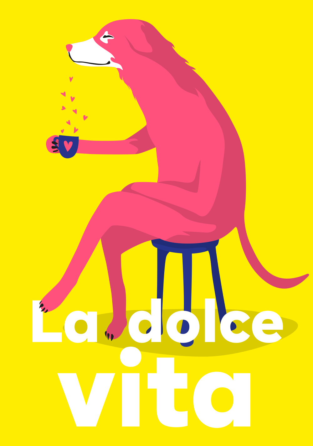 Postkarte - neonstyle - la dolce vita