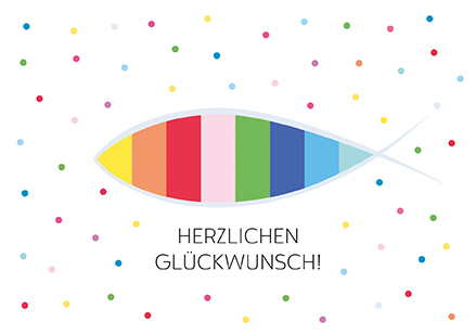 Klappkarte C6 - La Card - Regenbogenfisch Klappkarte C6 - La Card - Regenbogenfisch