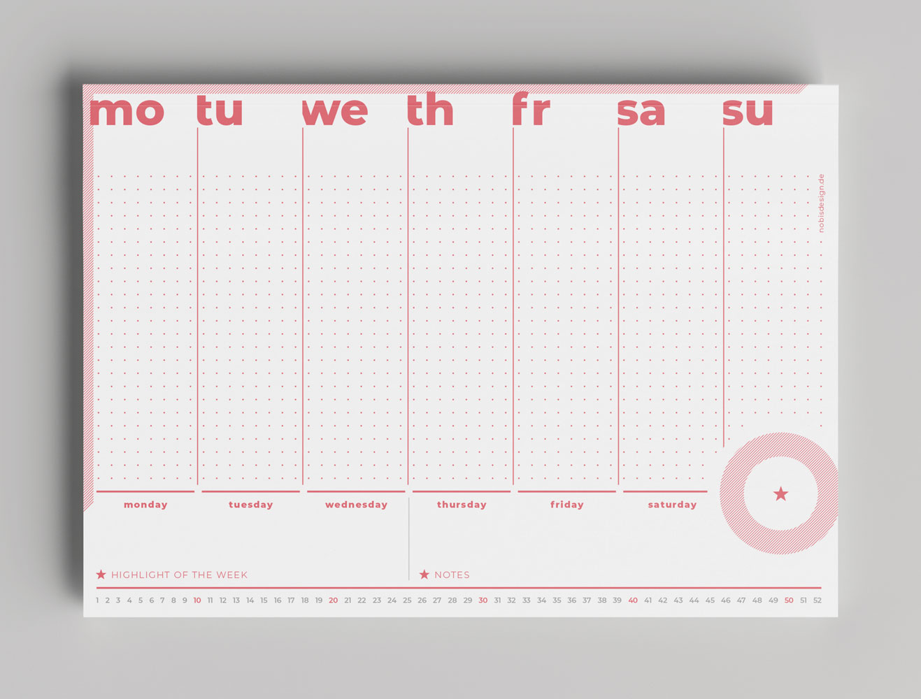 Weekly Planner A4 - neonstyle - unique large Weekly Planner A4 - neonstyle - unique large