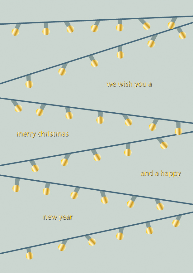 Postkarte - Toni Starck - fairy lights, merry christmas