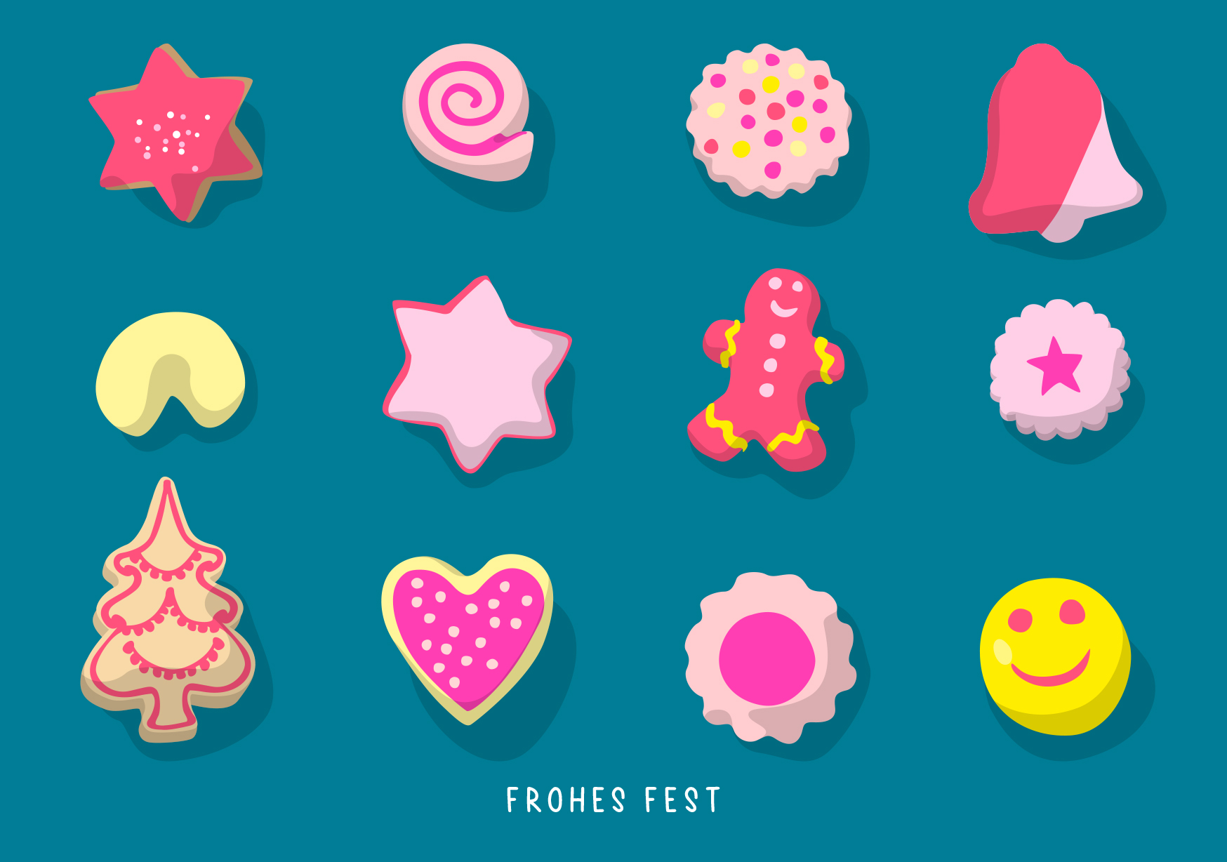 Postkarte - luminous - Cookies Frohes Fest
