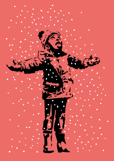 Postkarte - Museum Art - It´s snowing