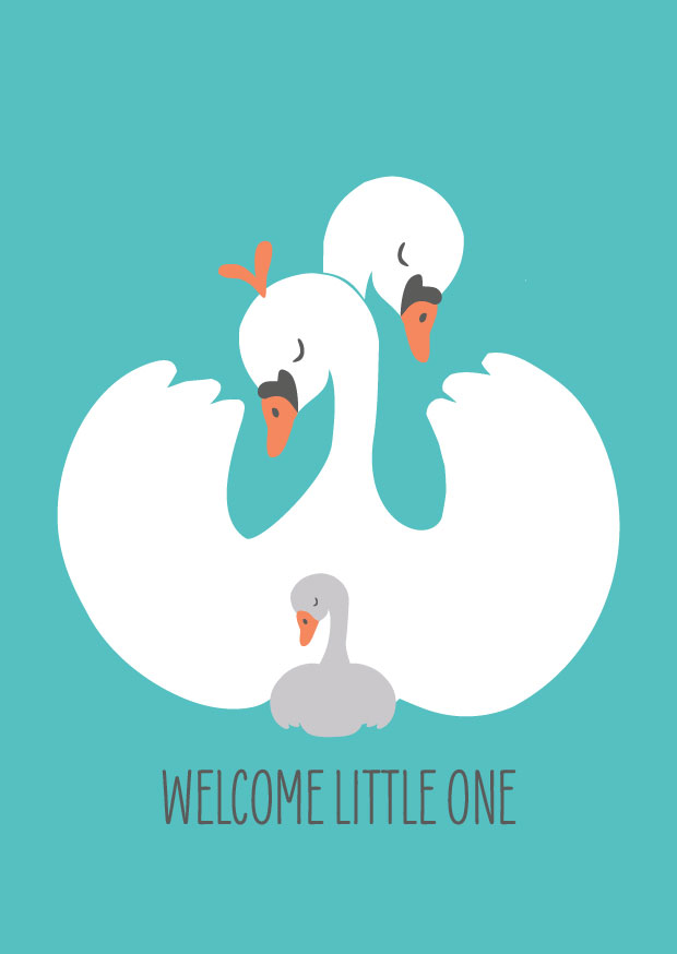 Postkarte - andrea liesert - WELCOME LITTLE ONE