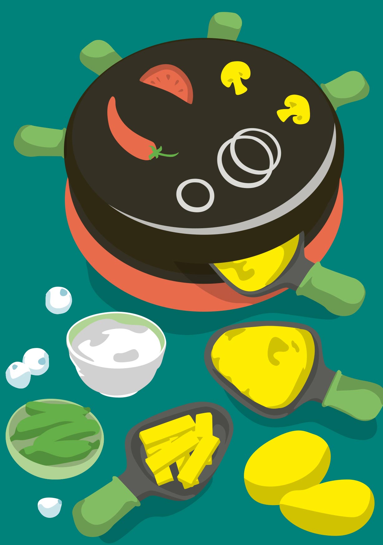 Postkarte - neonstyle - Raclette Postkarte - neonstyle - Raclette