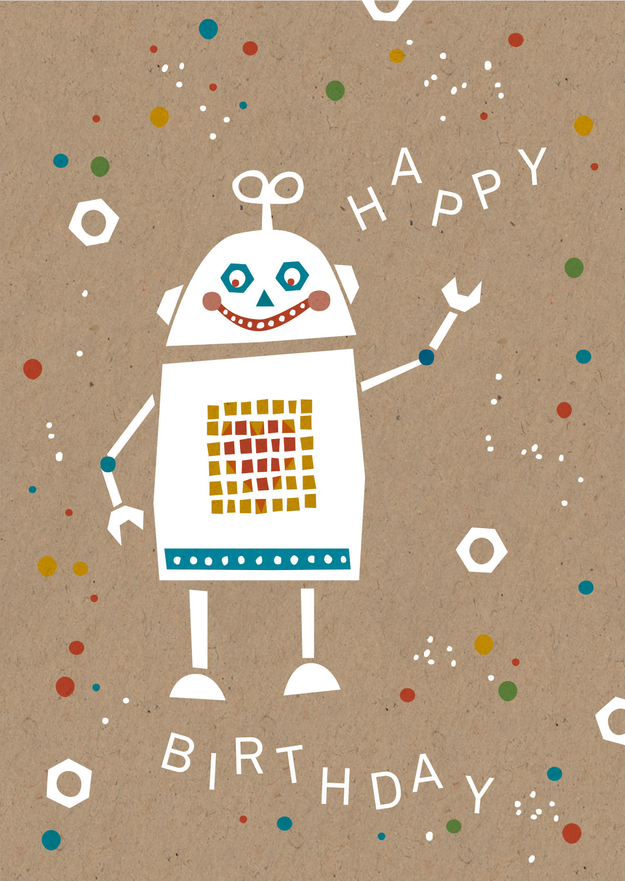 Postkarte - Designfräulein - Happy Robo
