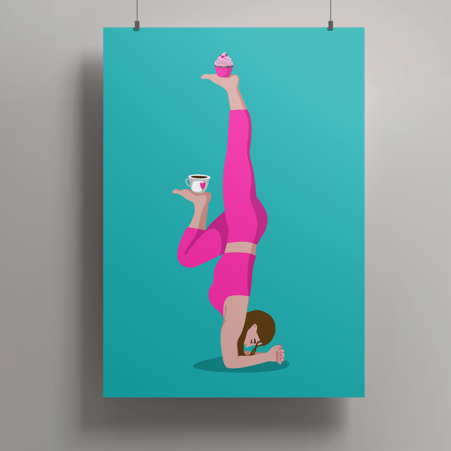 Artprint A3 - Yogastand with coffee