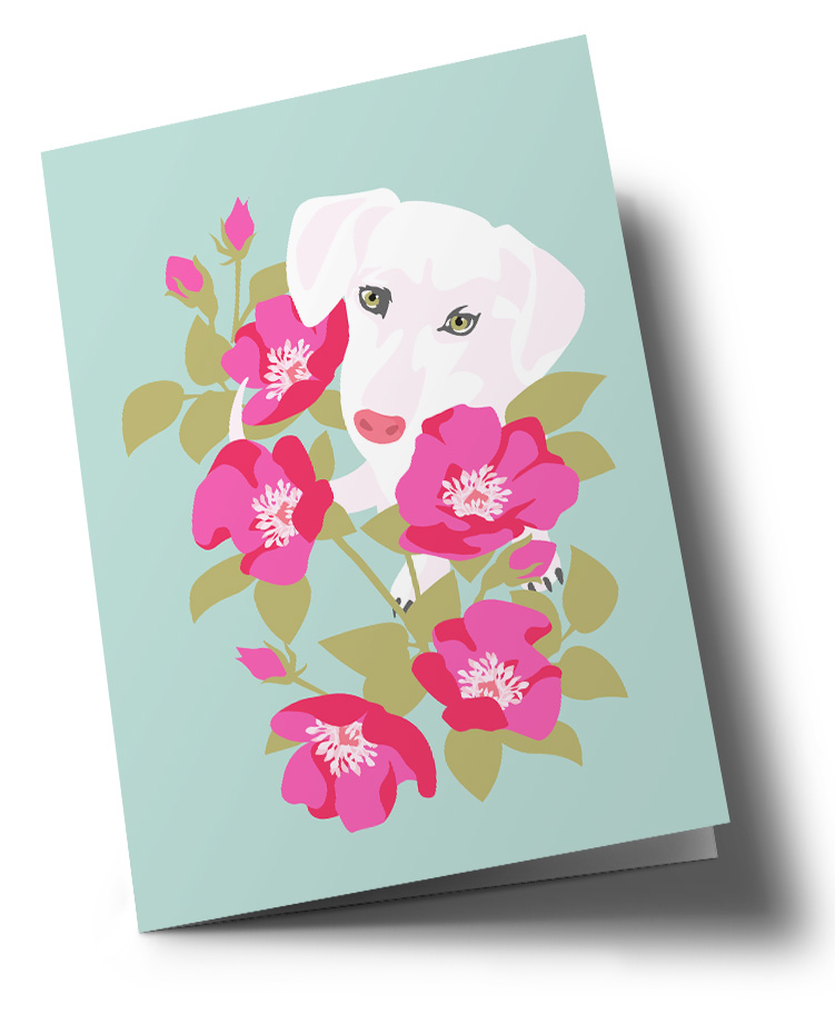 Klappkarte C6 - Happiness - Flower Dachshund