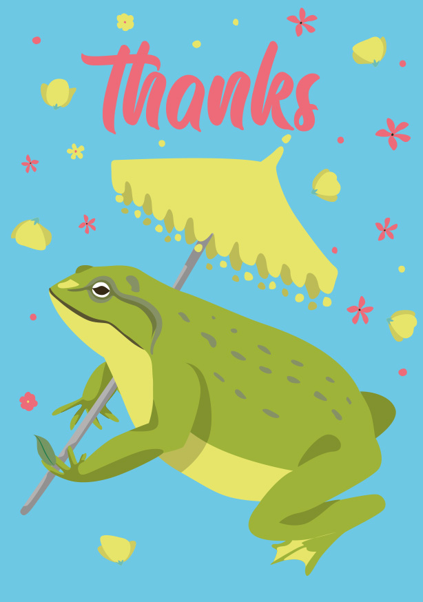 Postkarte - Hapiness - Frog