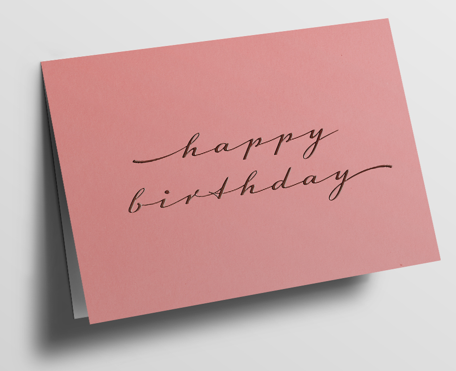 Klappkarte C6 - pure - Puderrosa Happy Birthday