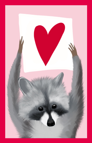 Minicard - Toni Starck - Racoon with heart Minicard - Toni Starck - Racoon with heart