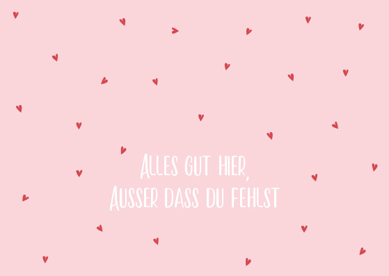 Postkarte - crissXcross - Alles gut hier außer, dass du fehlst!