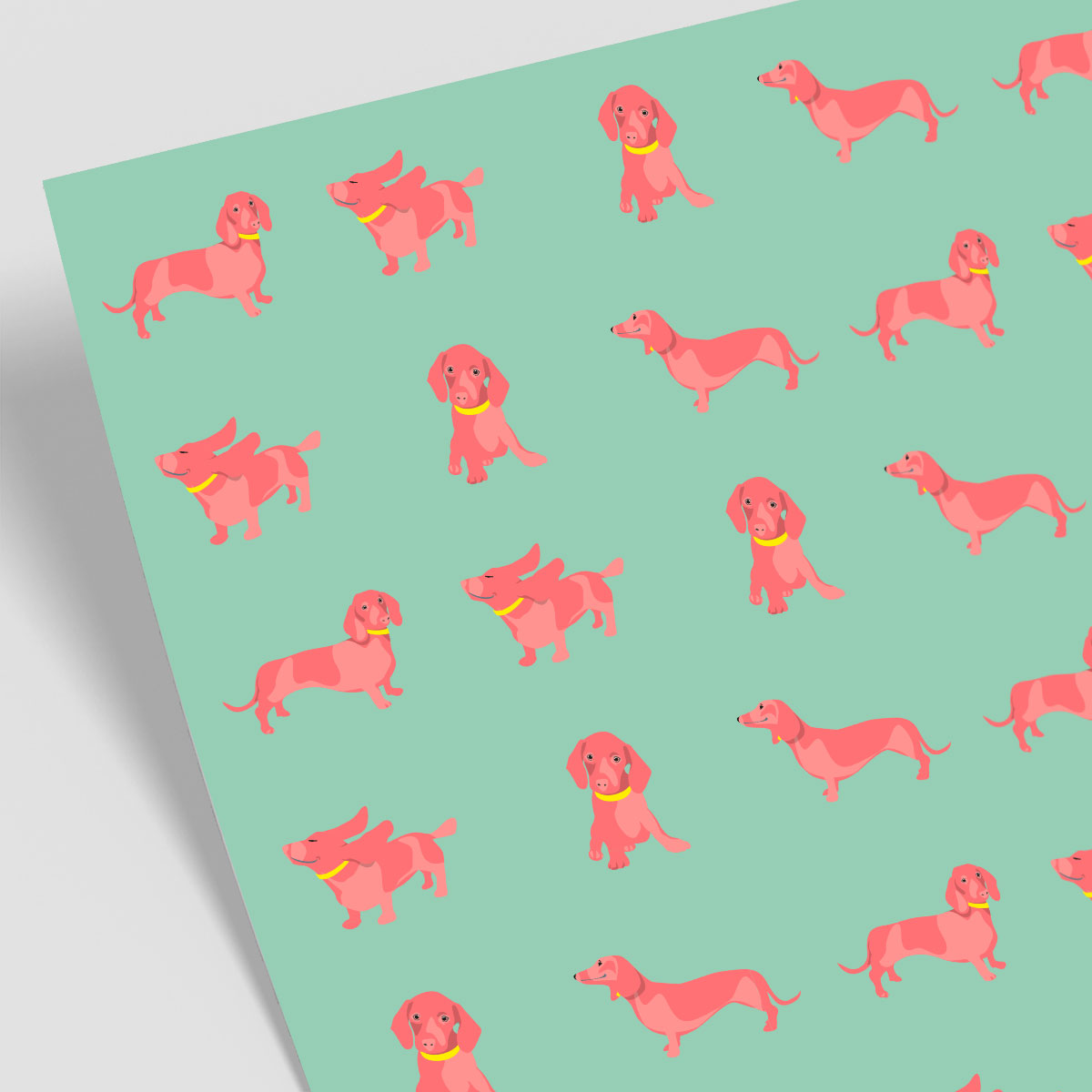 Geschenkpapier - neonstyle - viele Dackel