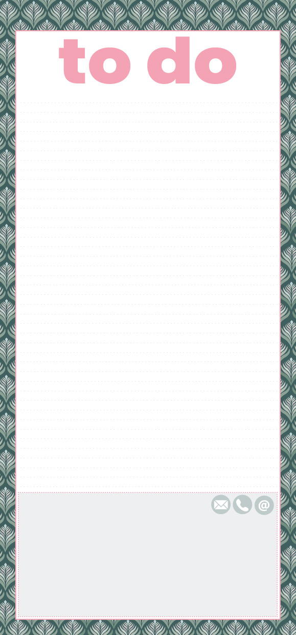 Block DIN lang - Toni Starck Pattern - Green elegance Block DIN lang - Toni Starck Pattern - Green elegance