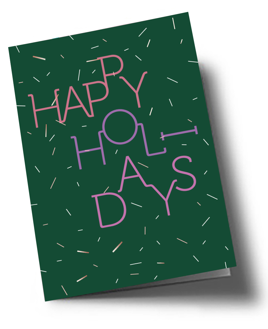Klappkarte C6 - Typoesie - Happy Holiday