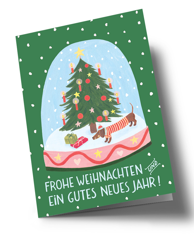 Klappkarte C6 - Anke Rega - Schneekugel