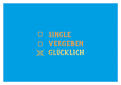 Postkarte - La Card - Single, vergeben, glücklich