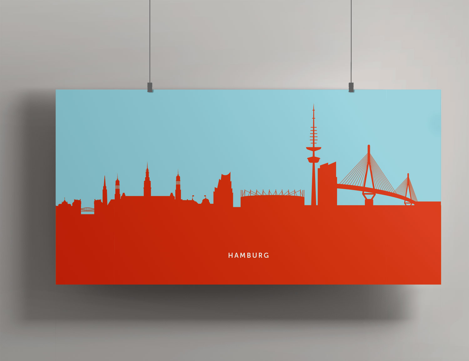 Artprint 20x40 - Hamburg Skyline