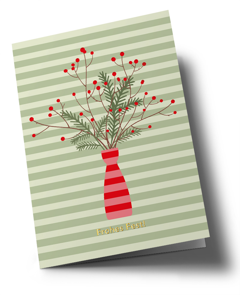 Klappkarte C6 - Toni Starck - Winterbranches Stripes