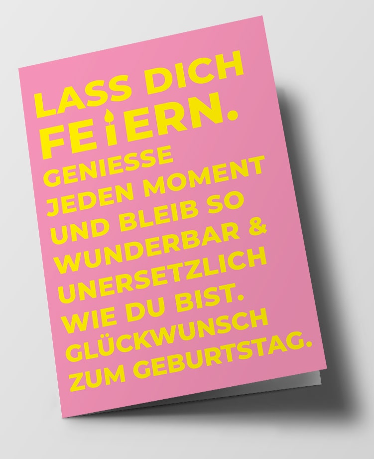 Klappkarte C6 - typestyle - Lass dich feiern Klappkarte C6 - typestyle - Lass dich feiern