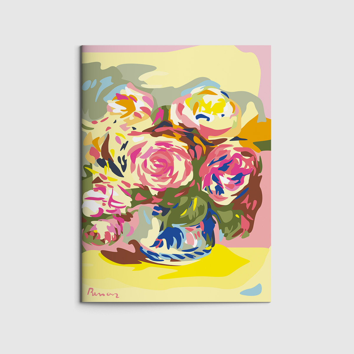 Heft A6 - Museum Art - Vase de roses - Renoir Heft A6 - Museum Art - Vase de roses - Renoir
