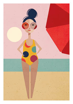 Postkarte - Daria Ivanova - girl-at-the-beach