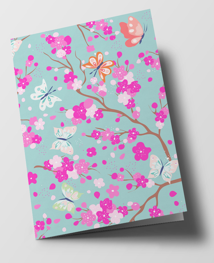 Klappkarte C6 - Happiness - Cherry Blossom