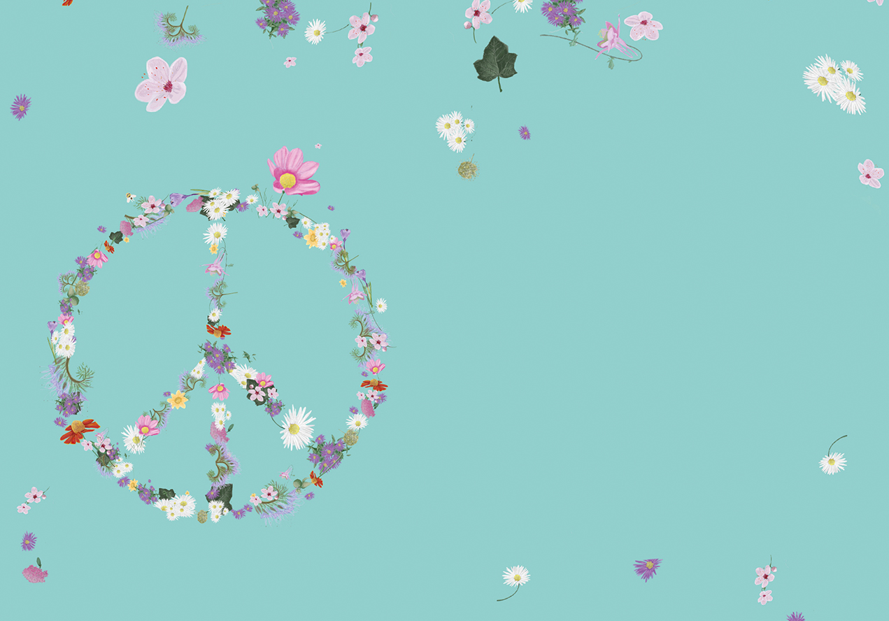 Umschlag - m-illu - Peace Blumen