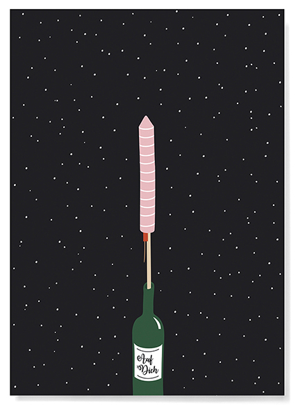 Postkarte - familytree - Rakete Postkarte - familytree - Rakete