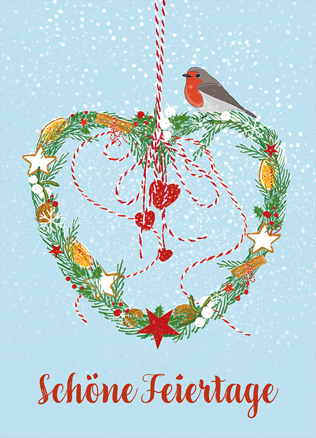 Postkarte - m-illu - Weihnachtsherz