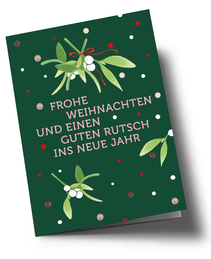 Klappkarte C6 - Typoesie - Nachtgrün Mistel