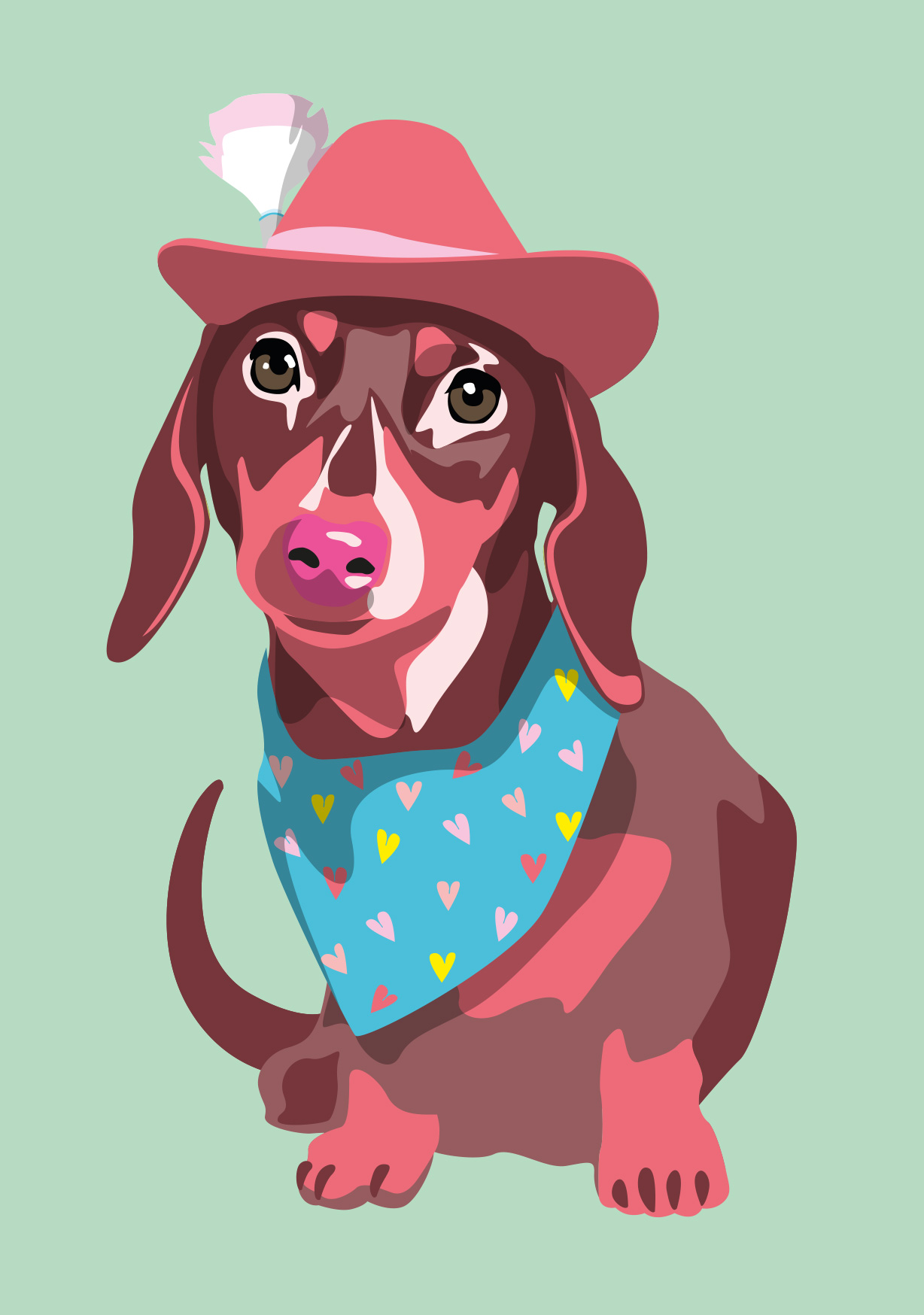 Postkarte - luminous - Dackel mit Hut Postkarte - luminous - Dackel mit Hut