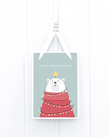 Geschenktüte Midi - Eisbär mit Stern Geschenktüte Midi - Eisbär mit Stern