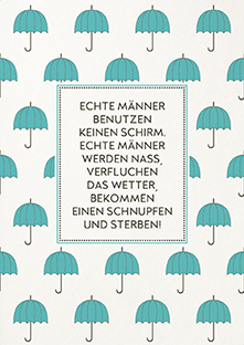 Postkarte - La Card - Regenschirm